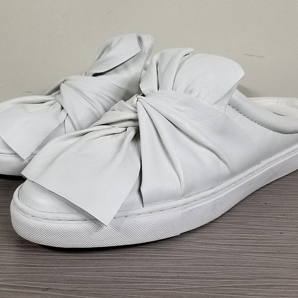 Halogen Manny Knotted Slip-On Sneaker, White Leather, Womens Size 9 - Picture 3 of 10